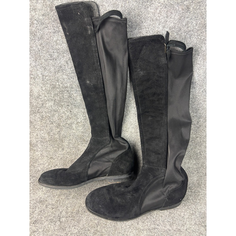 UGG Brienne Tall Boots Women 7.5 Black Suede Stretch Knee High 1008684